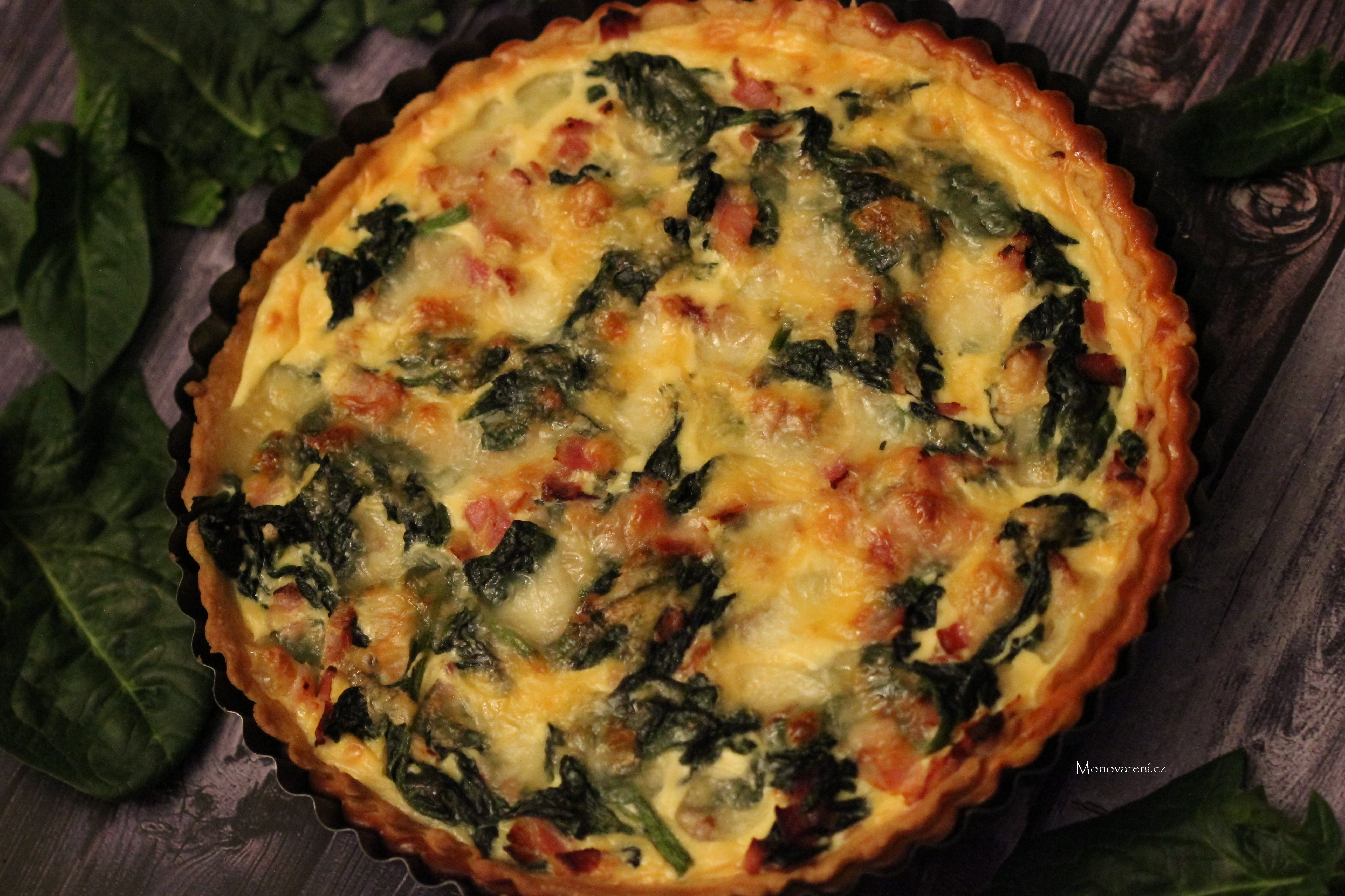 Špenátový Quiche s mozzarellou